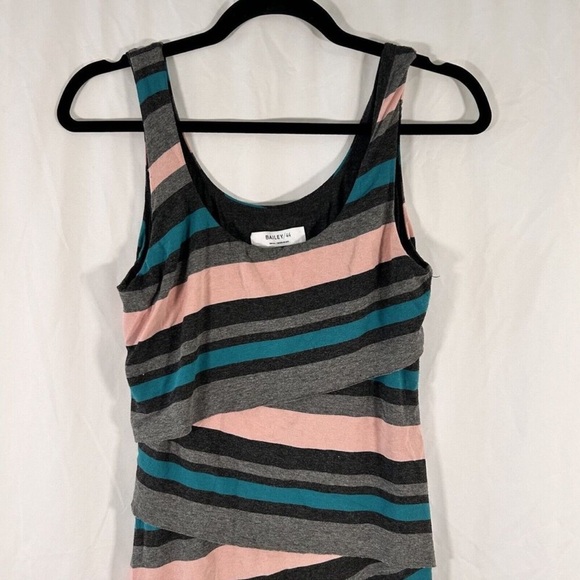 Bailey 44 Knee Length Dress Women's Small Multicolor Striped Sleeveless Layered - Picture 3 of 5